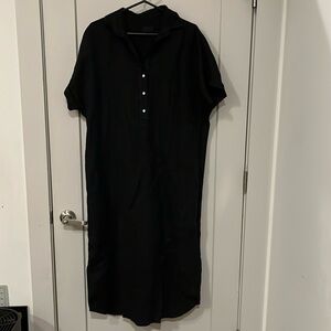 Grayson Black Linen midi dress The Artist